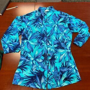 Speedo Crepe Tunic  Button Down Swim Cove Up sz L